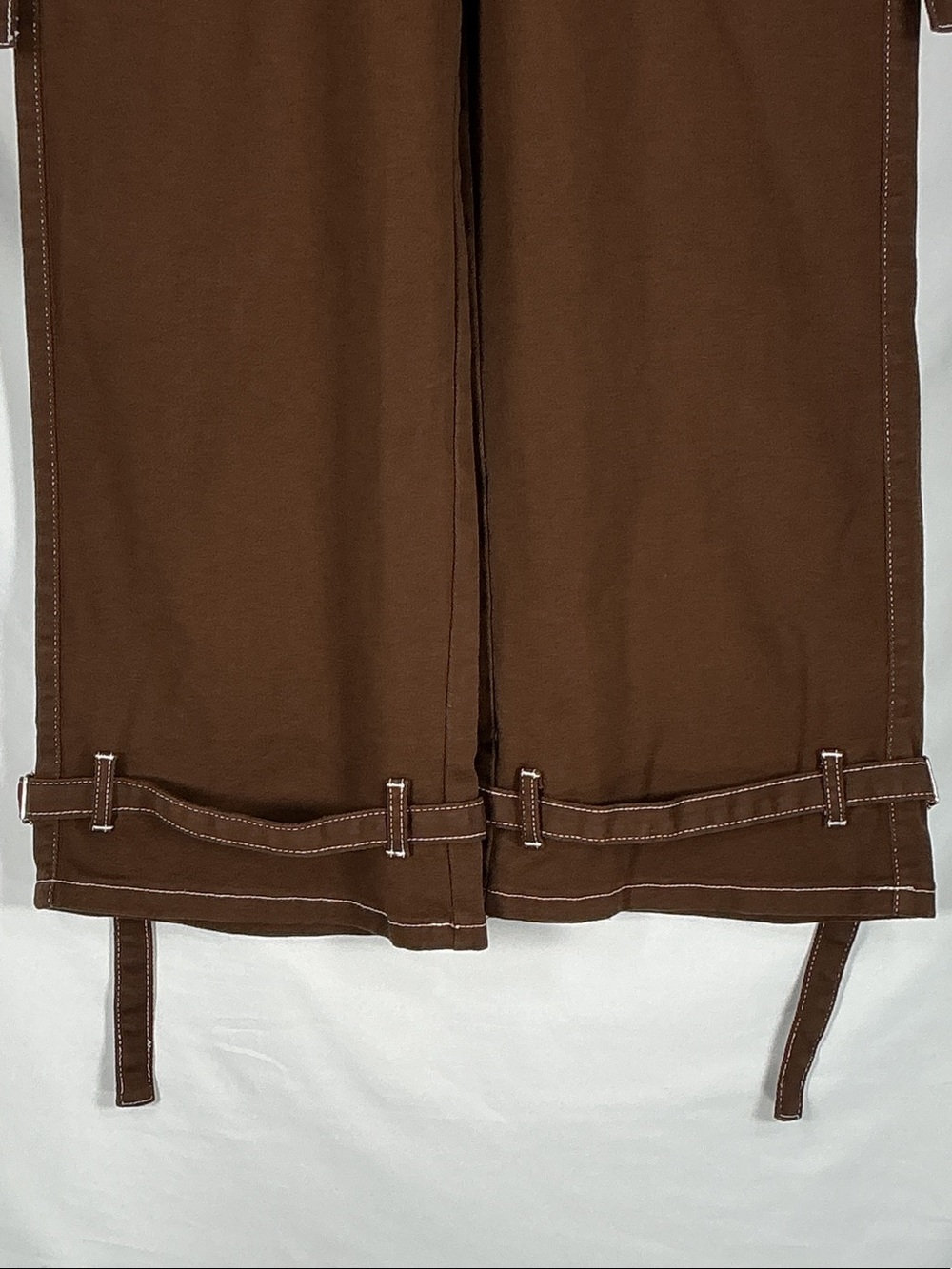 Hot Topic Brown Contrast Stitch Strap Carpenter Cargo Pants Goth Mall Goth L NWT - Picture 5 of 11